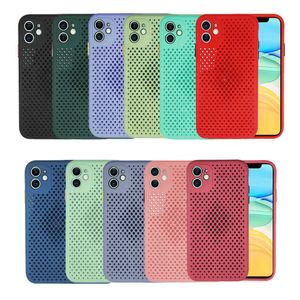 Heat Dissipating Skin-Friendly Mesh Soft TPU Phone Case Cover for iPhone 12 Mini 11 Pro Max 6 7 8 Plus XR X XS