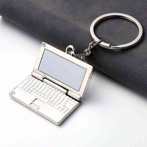 Simulazione creativa del metallo Notebook Computer Portachiavi Borsa per auto Accessori appesi Portachiavi Otaku Portachiavi per apparecchiature elettroniche AA220318