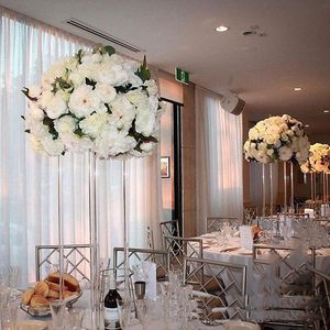Party Decoration Acrylic Floor Vase Clear Flower Table Centerpiece For Marriage Modern Vintage Floral Stand Columns Wedding DecorationParty