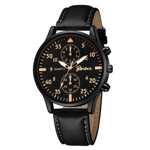 2019 Wholesale Mens Black Genebra Design de Trends Business Leather Watches Novos homens homens esportes masculinos Casual Quartz RESPOSTA T200409