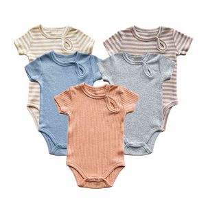 Nyfödda Rompers Summer Baby Boy One-Piece kläder Spring Cotton Baby Girl Bodysuit New Born Onesies G220517