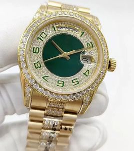 Relógio feminino de 36mm, relógio de pulso mecânico automático, mostrador de diamante, fivela dobrável de aço inoxidável