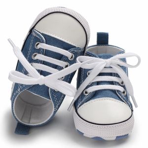 Zapatillas de deporte clásicas de lona para primeros pasos para bebés, zapatillas deportivas con estampado de estrellas para recién nacidos, zapatos antideslizantes para bebés y niños pequeños