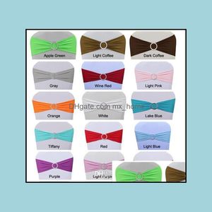 Spandex Lycra Wedding Chair Er Sash Bands Party Birthday Buckle Sashe Decoration Colors Available Wt032 Drop Delivery 2021 Sashes Ers Home