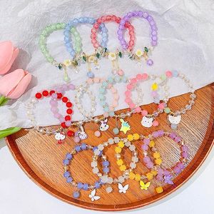 Bracelets de charme Bracelete de bracelete de vidro Flor de borboleta para crianças garotas BACELTE ACESSORES DE JOIXAS DE ALUNOS LARS22