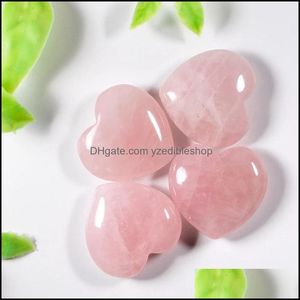 Artes e ofícios Presentes de artes Jardim caseiro rosa natural quartzo coração em forma de cristal rosa esculpido amor cura gemstone lov dhcoh
