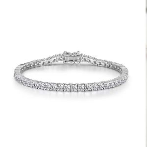 Bedelarmbanden trendy 925 sterling zilver 3 mm d kleur vvs1 moissaniet tennisketen voor vrouwen sieraden diamant test pass bracelet cadeaubon c c