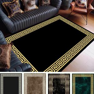 Teppiche Teppich für Wohnzimmer Modern Luxus Schwarz Weiß Gelb Gold Geometrisch Lounge Flur Schlafzimmer Teppich Haus Korridore Boden TürmatteCarp