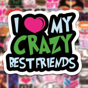 50pcs/set graffiti Skateboard stickers friendship forever For car kids water bottle notebook laptop Helmet sticker PVC Guitar Decals