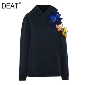 Deat Loose Fit Strapless Oversize Swearshirt New Hooded Neck Long Sleeve Women Big Size Fashion Autumn Winter LJ200811