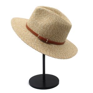 Halm Panama strandhatt för kvinnor män skugga vår sommar breda brim hattar kvinna man sol skydd mössa mode jazz topp kepsar male sunhat mens sunhats grossist