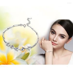 Bracelets de charme Trendy Lady Silver 925 para Women Party Accessories Moda Moda de zircônia cúbica Clover Girl Birthday Jóias Kent22