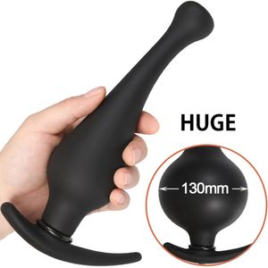 Wyjdź nadmuchiwane super duże wtyczki analne pompa silikonowa silikonowa pochwę odbyt ekspansja masaż prostaty dla dorosłych seksowne zabawki