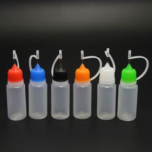 100pcs 10ml plastik boş yağ damlası şişe, çelik iğne damlası şişe sıvılar için rastgele renk