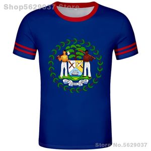 Belize T Shirt Ücretsiz Özel Yapım İsim Numarası Siyah Baskı Po Gri Blz Ülke T-Shirt Bz Belizean Diy Nation Flag Giyim 220702