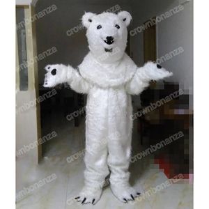 Halloween Plush Polar Bear Mascot Costume Cartoon Anime Theme Character vuxna storlek Julkarneval födelsedagsfest utomhusdräkt