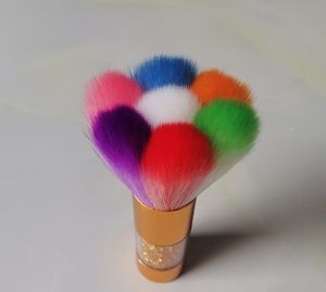 Escova colorida de pétala colorida Diamante acrílico Base Makeup Brush