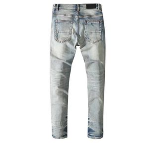 Tüm Amerikan Kotları toptan satış-Yeni erkek kot pantolon erkek yaz Avrupa tarzı üst düzey sıradan tüm maç deliği yırtık işlemeli yama denim erkek pantolon