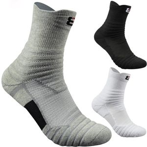 Men's Socks Large Size Cycling Running For Men Women Athletic Cushioned Breathable Mid Tube Basketball Tennis High Quality CrewMen's