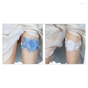Gürtel elastische Spitze Blume Beinkette Braut Gothic Oberschenkel Strumpfband Harajuku Y1UABelts