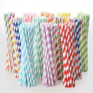 25pcs Mix-Colors Biyolojik olarak parçalanabilir tek kullanımlık kağıt pipetler İçme Samanları Düğün Doğum Günü Partisi Dekorasyon Malzemeleri Envanter Toptan Satış