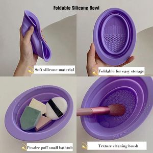 Soft Silicone Makeup Brushes Folding Bowl Brushes Cleaning Mat Cosmetic Eyeshadow Brush Cleaner