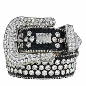 Innerer Gürtel großhandel-2022 Designer BB Belt Simon für Männer Frauen glänzend Diamant schwarz auf schwarzweiß mehrfarbig