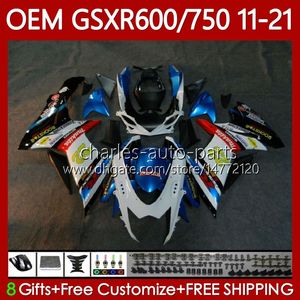 Инъекционные тела для Suzuki GSXR 600 750 CC K11 GSXR-600 600CC 750CC 11-21 121NO.26 GSXR750 GSXR600 белый синий BLK 11 12 13 14 15 16 GSXR-750 2017 2018 2019 2020 2021