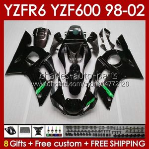 ヤマハのフェアリングキットYZF 600 CC YZF-600 YZF R6 R 6 98-02ボディ145NO.134 YZF600 600CCカウリングYZF-R6 1998 1999 2000 2001 2002 YZFR6 98 99 00 01 02 OEMボディワーク