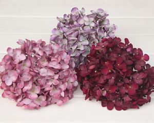 High-end konstgjorda blommor Silk Hortensia Blommahuvud för fotografering Manuell DIY Bröllopsdekorationer Flower Wall