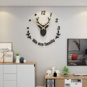 Relógios de parede Meisd grande relógio Diy Espelho adesivos Relógio Quartz Silent Living Room Decor