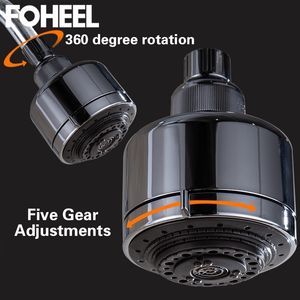 Foheel Shower Head High Pressure Water Saving天井固定5ギア回転可能なスパY200321