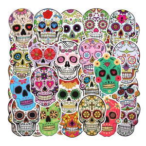 50Pcs Halloween Sugar Skull Stickers Skate Accessories Waterproof Vinly For Skateboard Laptop Luggage Bicycle Motorcycle Phone Car Decals Party Decor