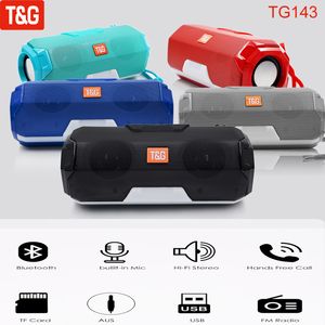 TG143 Bluetooth -högtalare LED Light Wireless Portable Double Houdspeaker Subwoofer DJ Sound Box Waterproof Speakers FM Radio