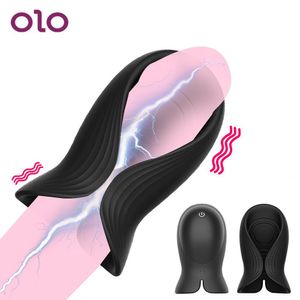 12 lägen penis extender glans vibrator försenad utlösning tränare sexiga leksaker för män vuxna produkter