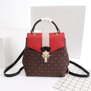 Zaino del designer di marca 5A Clapton Moda da donna di lusso Borsa da scuola originale in pelle di vacchetta a grana fine con mini tela a quadri originale di alta qualità