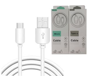 Cavo di carica del caricatore del caricabatterie Micro Tipo C USB con pacchetto al dettaglio per Samsung S24 S23 S22 S21 S20 S30 A51 A33 A72 OPP Xiaomi Huawei Smartphone