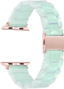 Nouveau bracelet en résine de luxe pour Apple Watch Bands 44mm 45mm 41mm 42mm 40mm 38mm Bandes Mode Bracelets Femmes Bracelet iwatch Series 7 6 5 4 SE Bracelet Smart Accessoires