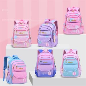 Mochila para a escola primária menina à prova d'água Oxford Plan Pink Sac enfant School Backpack Girlpack Girls Bow Bow Kids Bag 220602