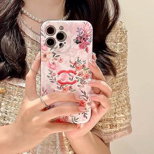 Custodie per cellulari di design di lusso con fiori rosa per IPhone 13 Pro Max 12 11pro Lettera G Soft Shell XR X XS 7 8 Plus Custodia per iPhone stile vintage