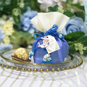 Estilo europeu Creative Ocean Wedding Candy Bag Navy Blue Baby Shower Birthday Party Presente para embalagens 10pcs/lote