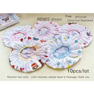 10pcslot Shampoo Women Bath Spa Caps Cute Household Japan Waterproof Shower Cap Elastic Hats Warm Man Womans Shower Cap 200923