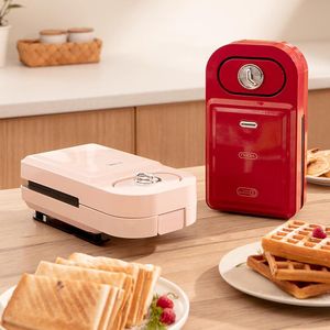 Brödtillverkare Electric Waffle Maker Multifunktionell Sandwichera Electrica Toaster Bubble Egg Cake Automatisk frukostmaskin 650WBREAD