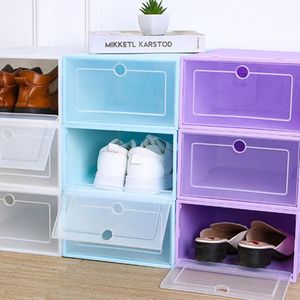 Kleidung Kleiderschrank Lagerung Kunststoff Schuhregal Bins faltbare Box transparente Schubladen Kombination Flip Cover Raum Schublade Organizer HangerCloth