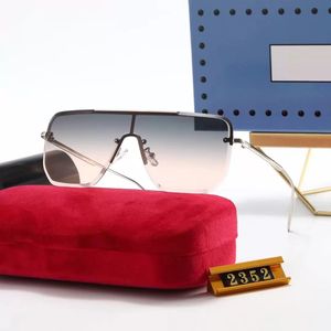 2022 Óculos de Sol de Designer para Mulheres Quadro Grande One-peça Óculos de Metal UV400 Anti-UV Óculos Óculos Descrição Do Verão Presente Quadros de Sol Óculos de Sol com Caixa