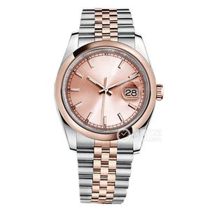 Высококачественные азиатские унисекс Watch 2813 Sport Automatic Mechanical Watch Watch 116201 Pink Dial Datejust 18k Rose Gold Watch