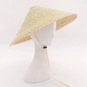 Cappelli a tesa larga Paglia naturale per donna Uomo Cappellini a forma di cappello Moda Custom Stage Catwalk Outdoor Beach Visor Cape Genitore-figlio Delm22