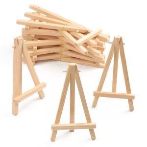 Mini ahşap ekran şövale boyama tripod masa sahibi küçük tuvaller için standı kartvizitler imzaları fotoğraflar