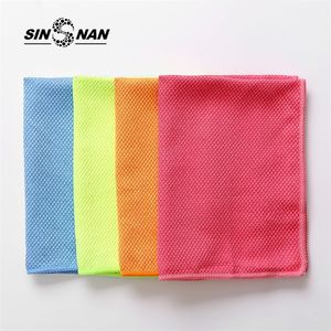 SINSNAN 6PCS New Solid Microfiber Fish Scale Grid Cloth For Kitchen Car Floor Washing Windows Glass Rag Multi-purpose Dishcloth 201021