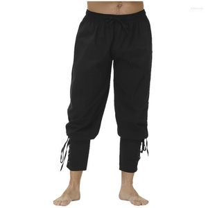 Calça masculina pirata para homens Renascença medieval Viking Costum ancoragem shorts Halloween adulto colargo de bandagem de bandagem de travestia Drak22